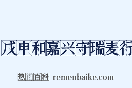 戊申和嘉兴守瑞麦行是什么意思的图片